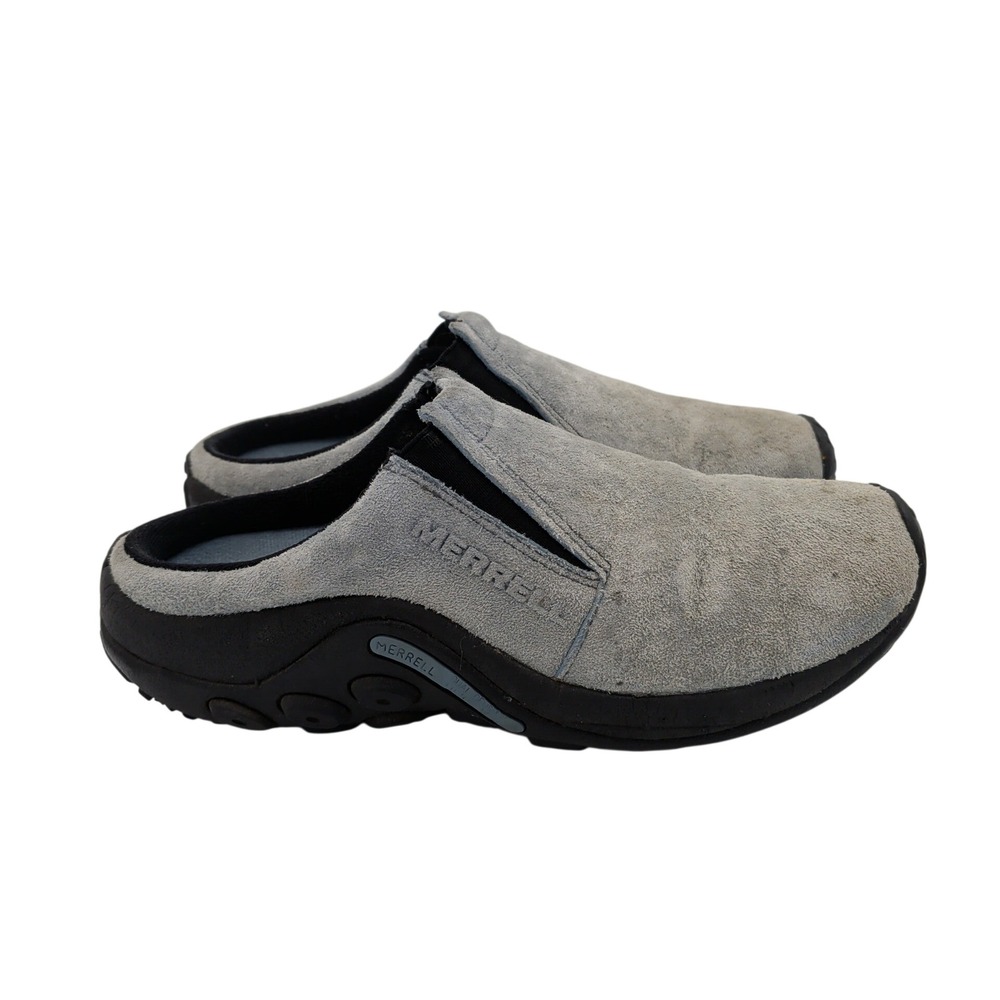 Merrell Jungle Slide Sky Blue Suede Mules Womens 7.5 Clogs Slip On Shoes 60770